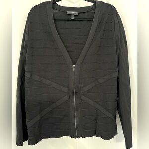Lane Bryant Black Bandage Zip Cardigan